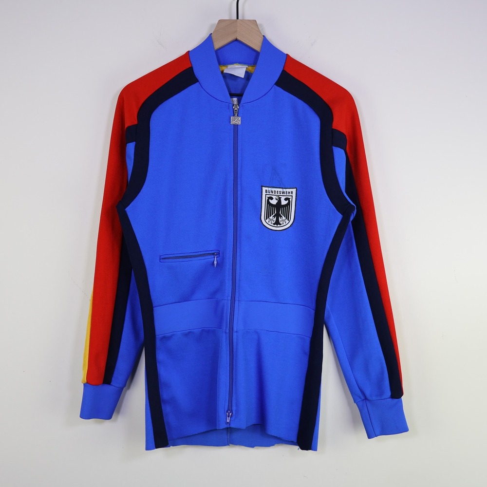 Vintage‎ Bundeswehr German Army Track Jacket Small ALTERED Colorblock Blue